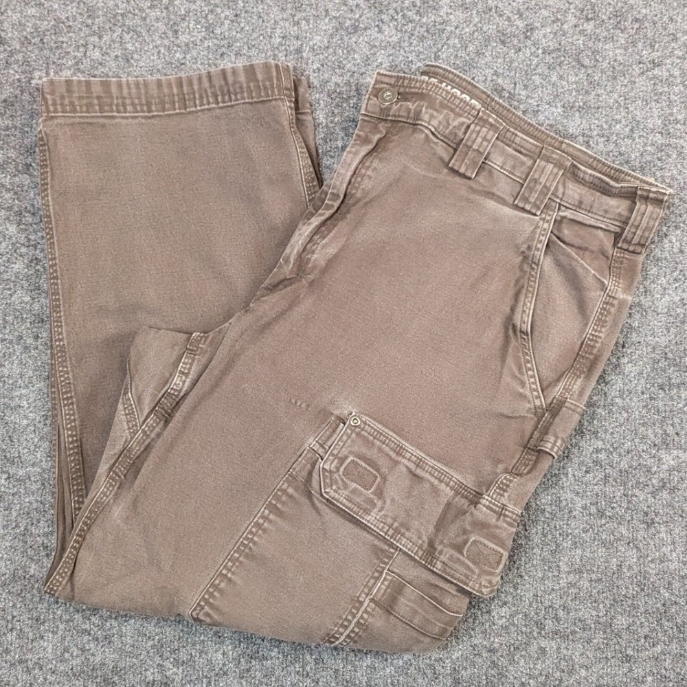 Duluth Trading Co Flex Fire Hose Cargo Work Pants Brown Mens 44x30 45507B